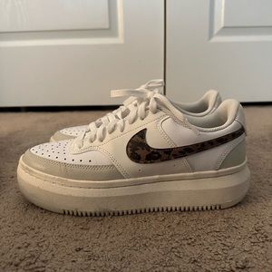 Nike Court Vision Ulta sneakers with cheetah printed swoosh